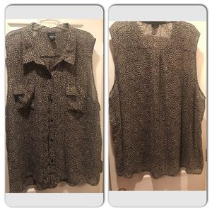 Torrid size 5x chiffon blouse small leopard print